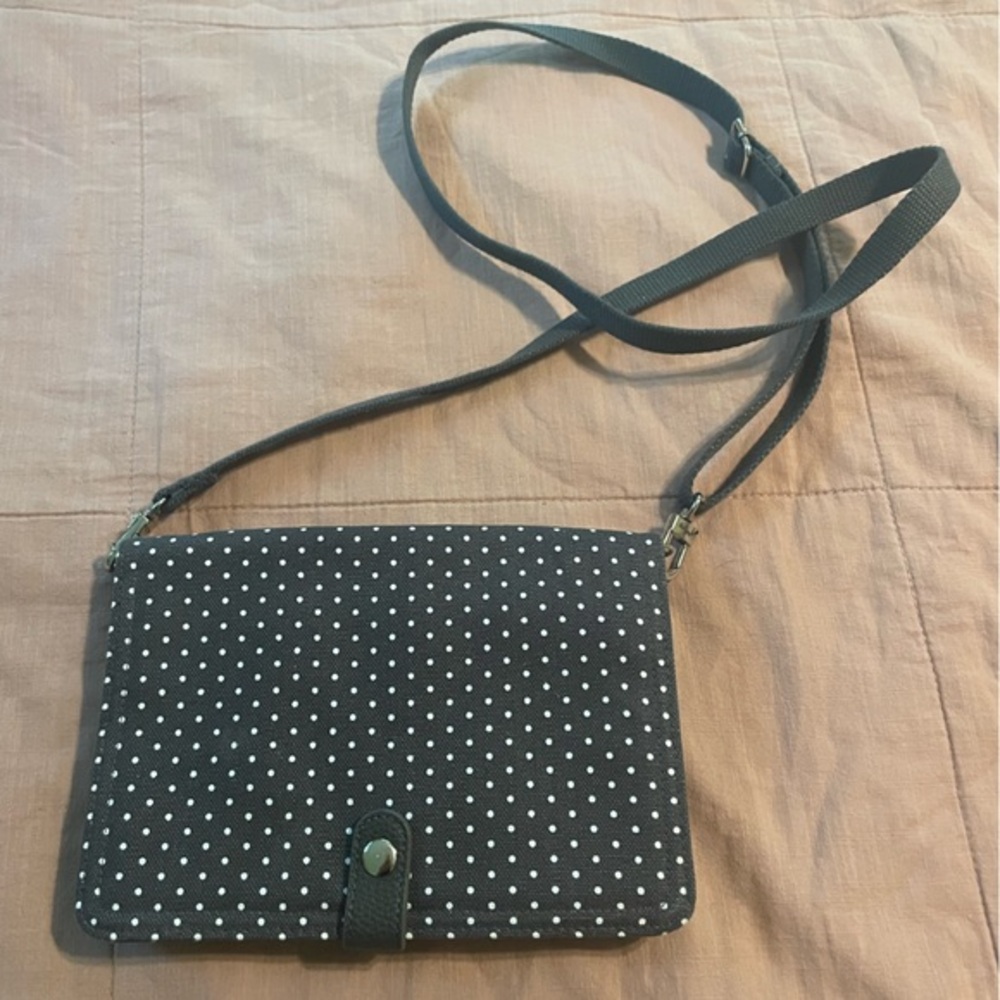 Brown polkadot crossbody bag from Thirty-one
